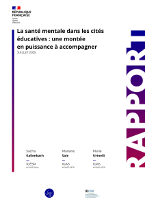 Rapport IGÉSR – Santé mentale et cités éducatives